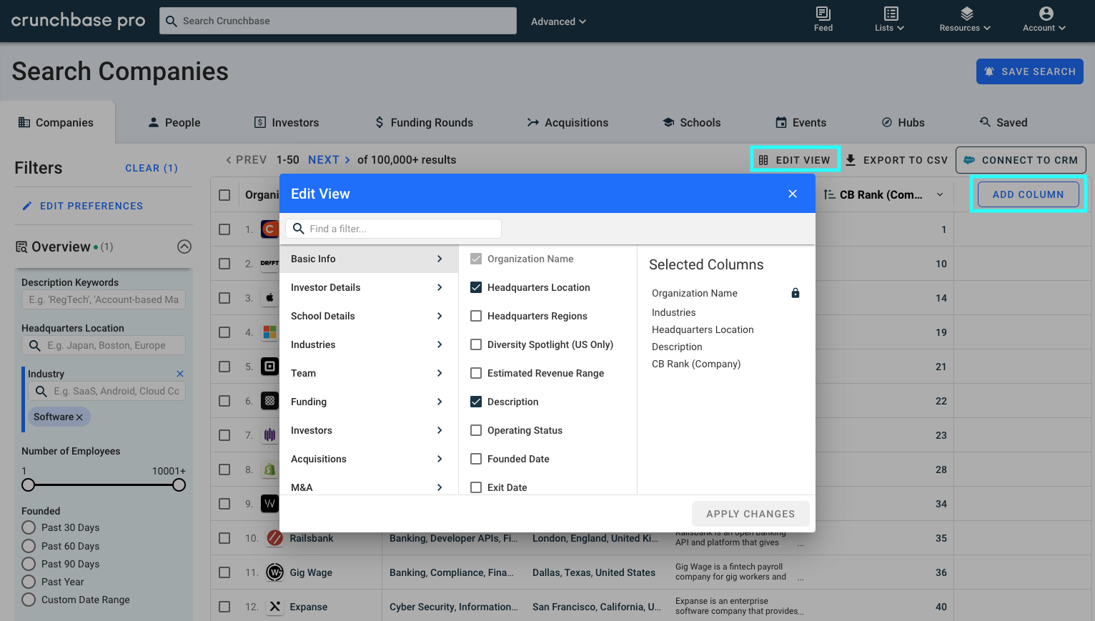 Navigating Crunchbase Pro – Crunchbase | Knowledge Center