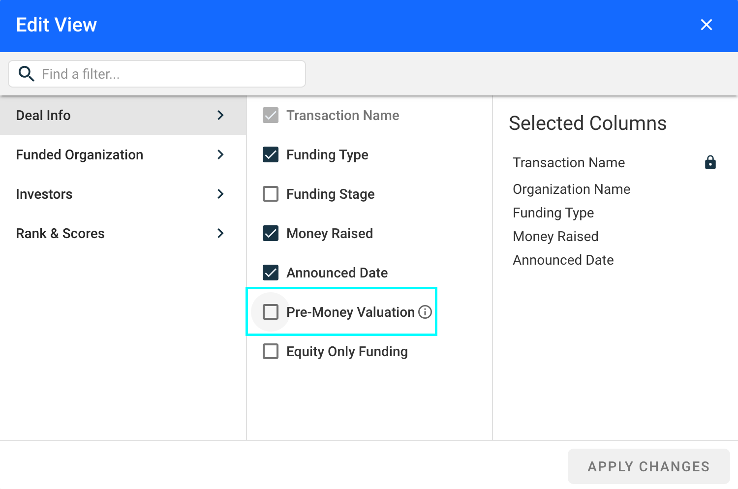 How to Filter by Pre-Money Valuation Using Crunchbase Pro – Crunchbase